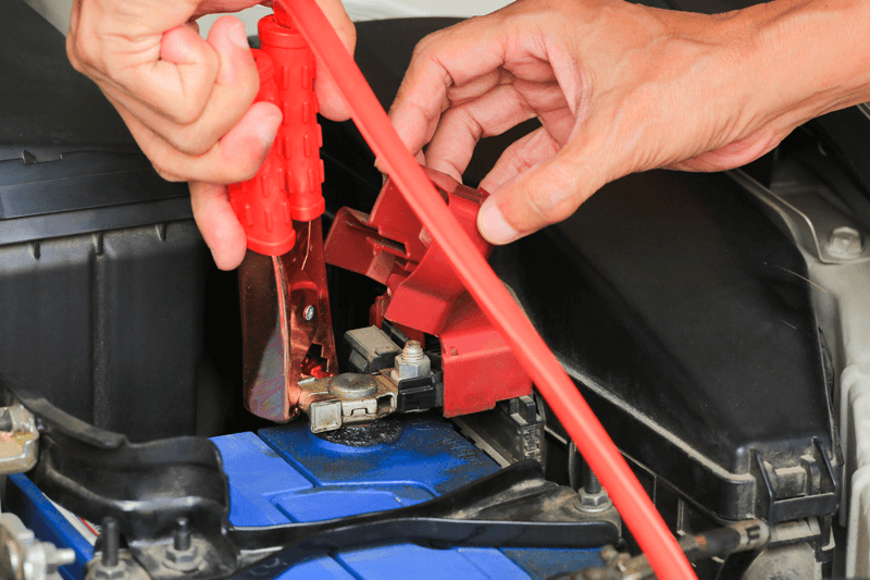 Attach red jumper cables